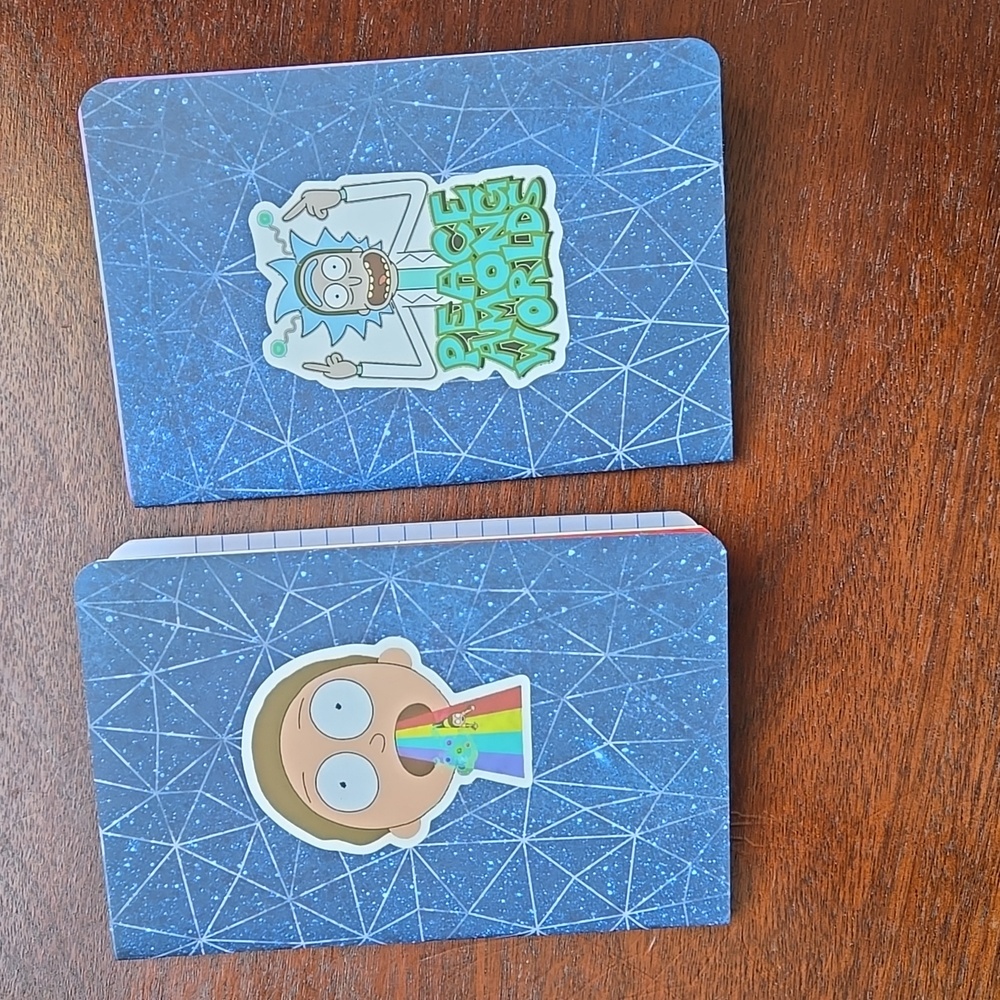 Handmade Rick and Morty Inspired Notebooks Set of 2